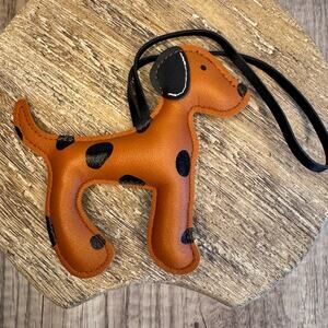 Brown Black Polka Dot Dog Purse Charm Poodle Dalmatian Dog Bag Charm Puppy Lover